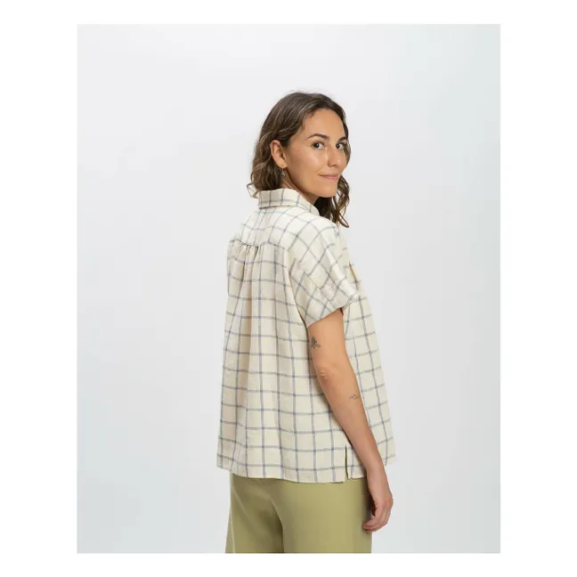 Blouse Carreaux Lin | Beige