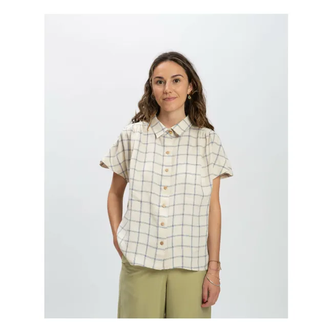 Blouse Carreaux Lin | Beige