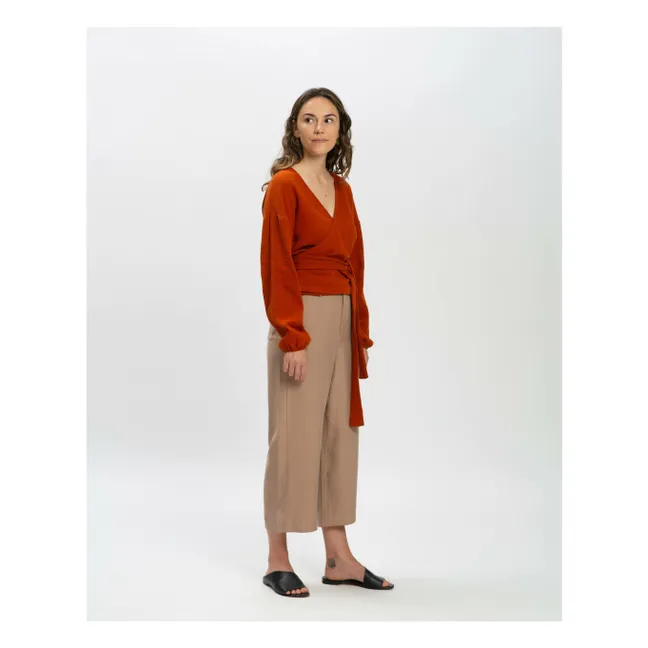 Blouse Nœud Gaze de Coton Bio | Brique
