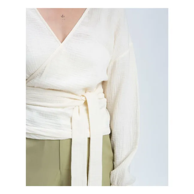 Blusa de gasa de algodón orgánico | Crudo