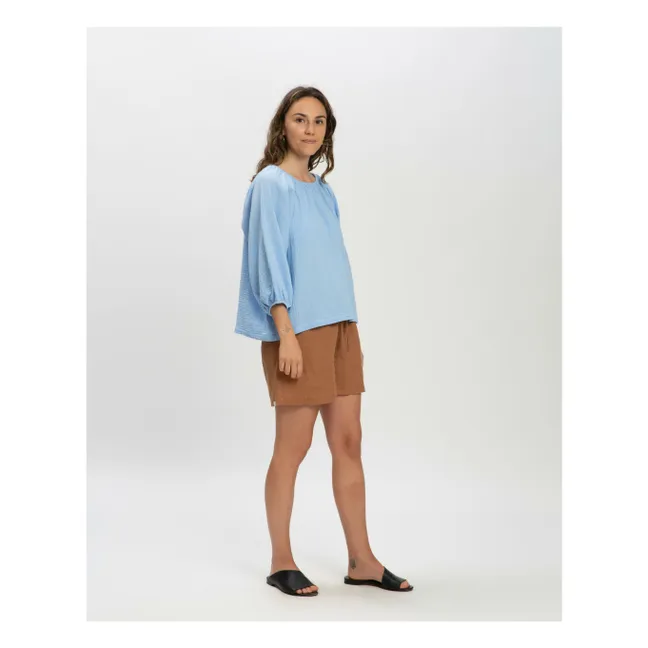 Bluse Gaze aus Bio-Baumwolle | Hellblau