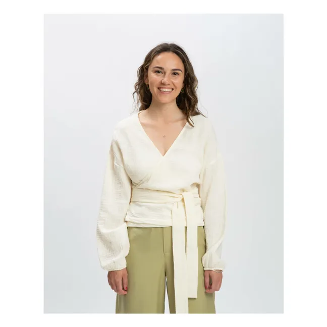 Blusa de gasa de algodón orgánico | Crudo