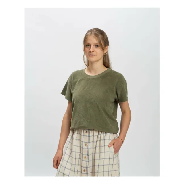 Camiseta de rizo ecológico | Verde Kaki