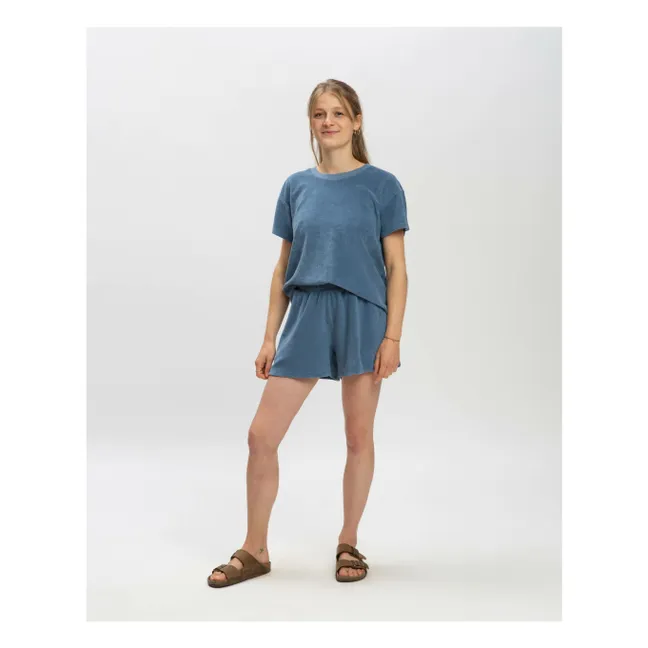 Bio-Frottee-T-Shirt | Blau