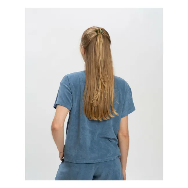 Bio-Frottee-T-Shirt | Blau