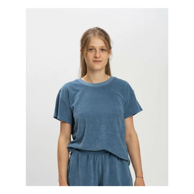 Bio-Frottee-T-Shirt | Blau