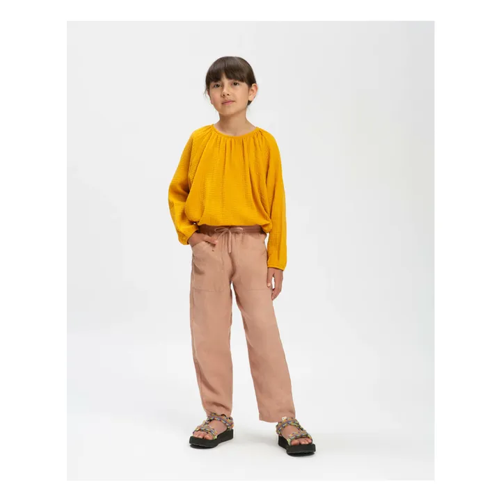 Pantalon Lin | Vieux Rose- Image produit n°4