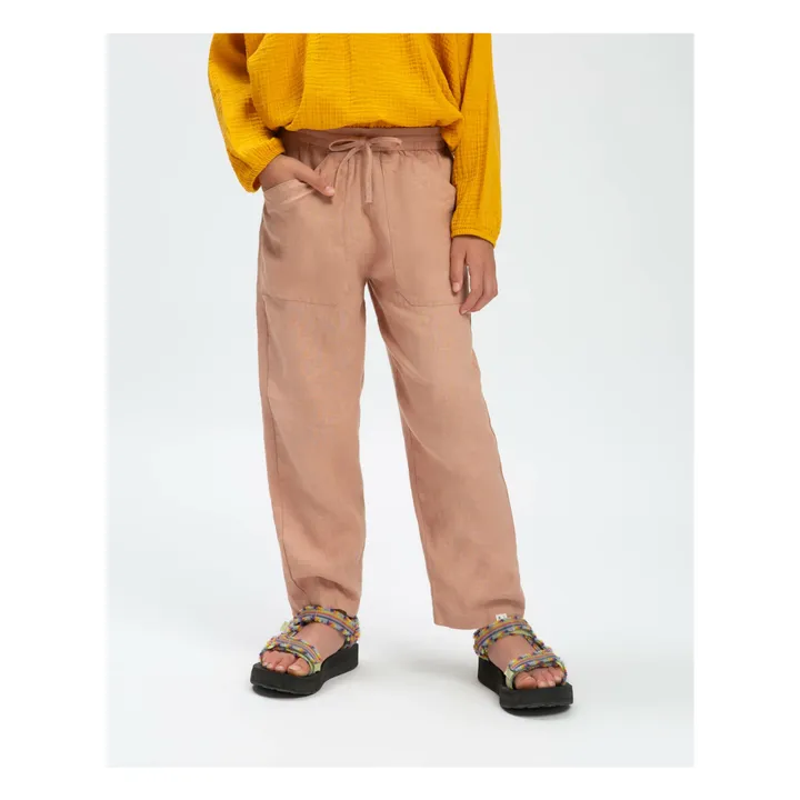 Pantalon Lin | Vieux Rose- Image produit n°1