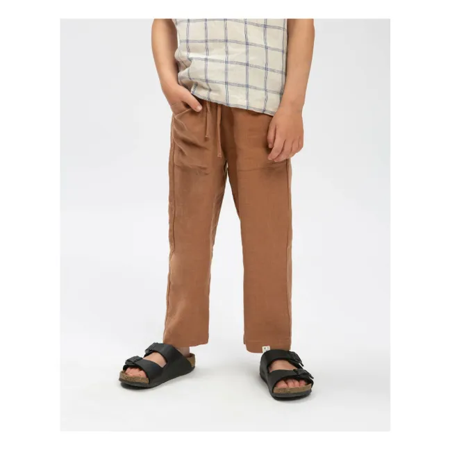Pantalon Lin | Marron