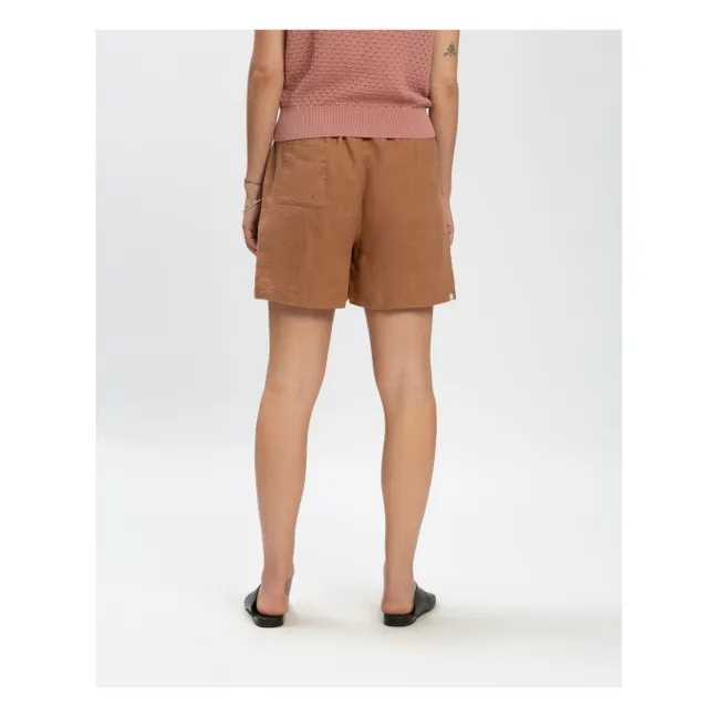Pantalones cortos de lino | Marrón