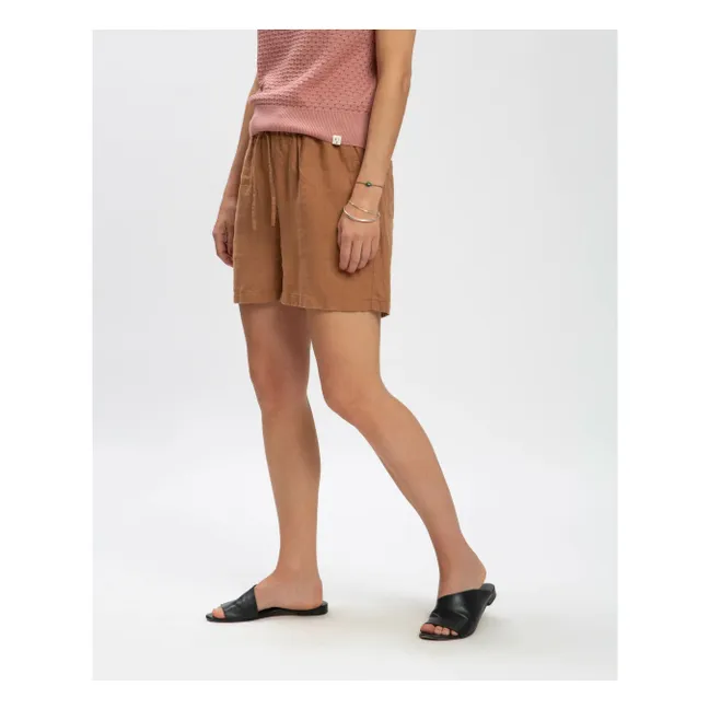 Pantalones cortos de lino | Marrón