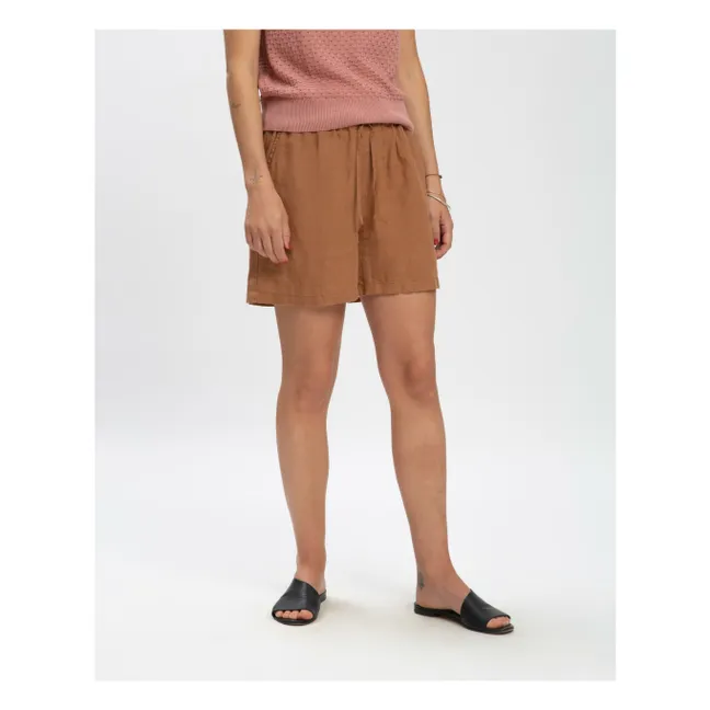 Pantalones cortos de lino | Marrón