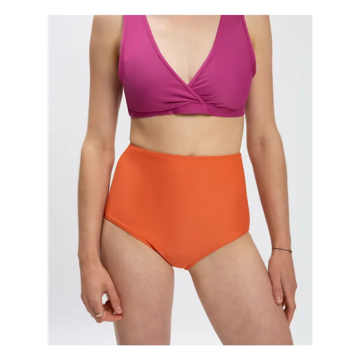 Culotte de fibra reciclada con cintura alta | Coral- Imagen del producto n°1