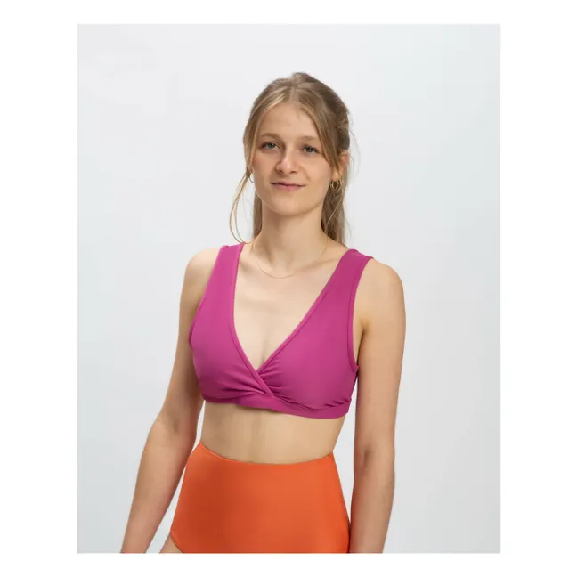 Haut de Maillot Fibres Recyclées | Rose fuschia