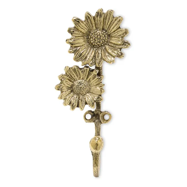 Patère Breezy Double Daisy | Laiton