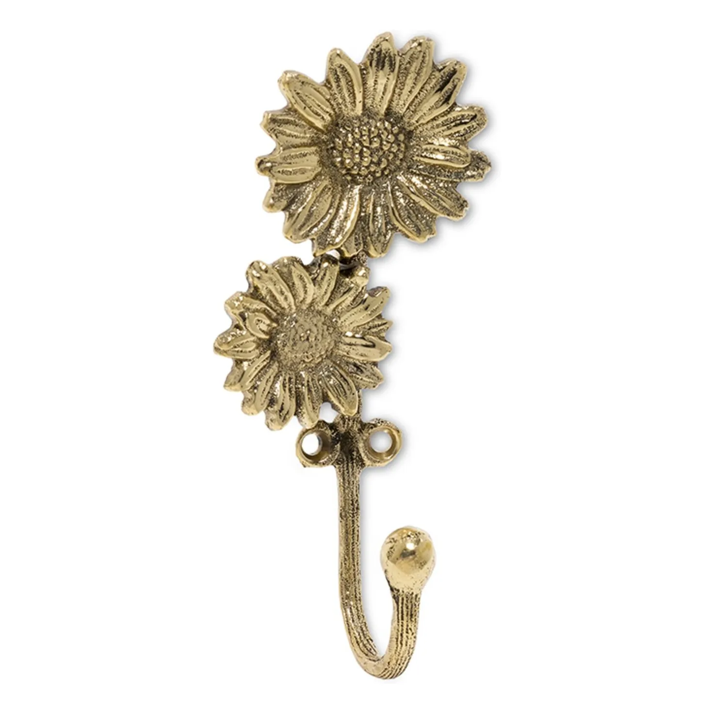Doing Goods Brass Breezy Double Daisy Coat Hook