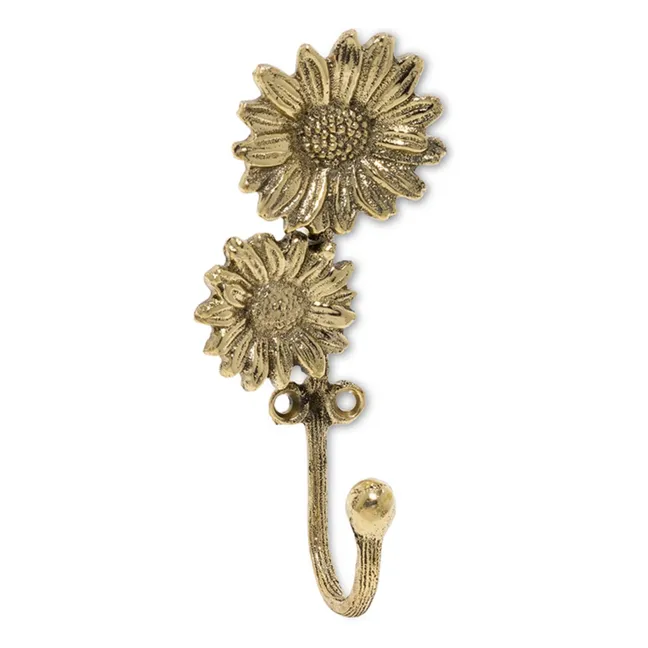 Kleiderhaken Breezy Double Daisy | Gelbguss
