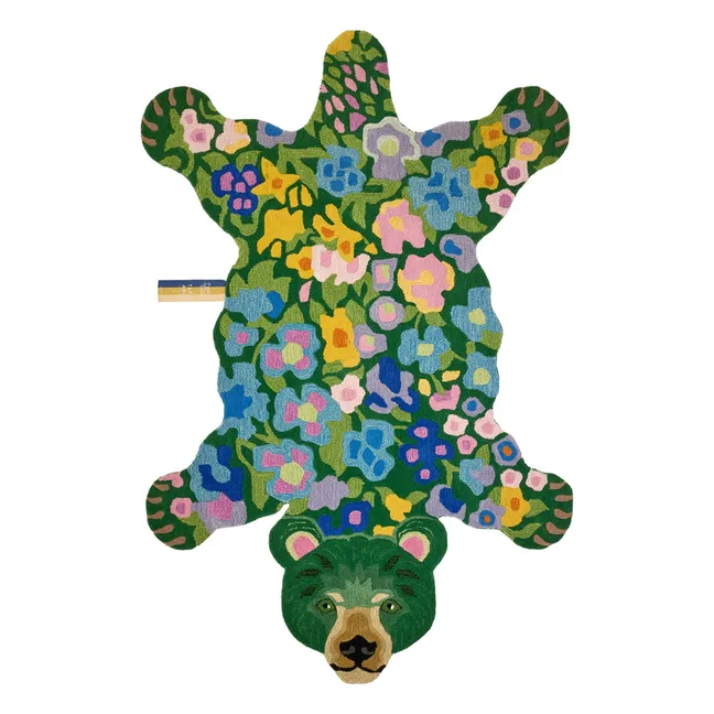 Tapis ours en laine Josie Jardin | Vert