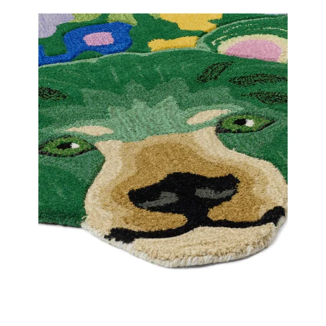 Tapis ours en laine Josie Jardin | Vert