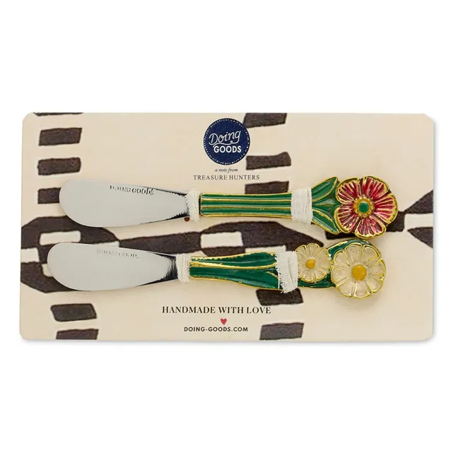 Cuchillos para mantequilla Posy - Lote de 2 | Verde