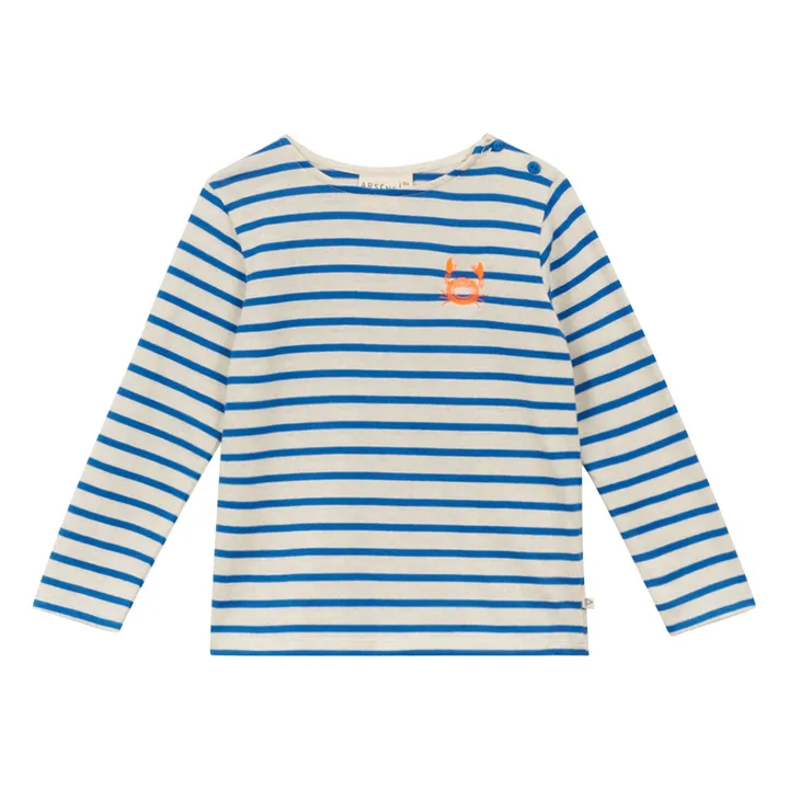 Camiseta de algodón ecológico Fabien | Azul- Imagen del producto n°2