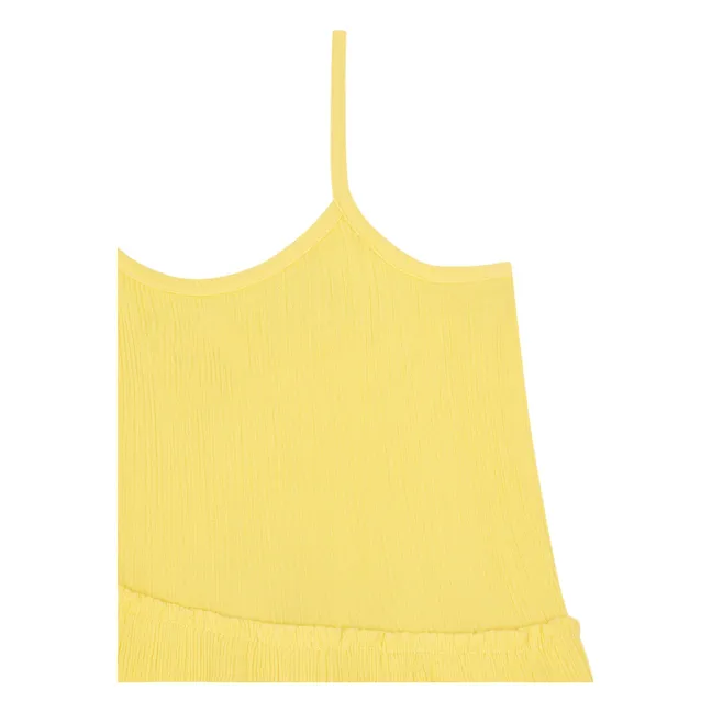 Organic cotton gauze dress | Pale yellow