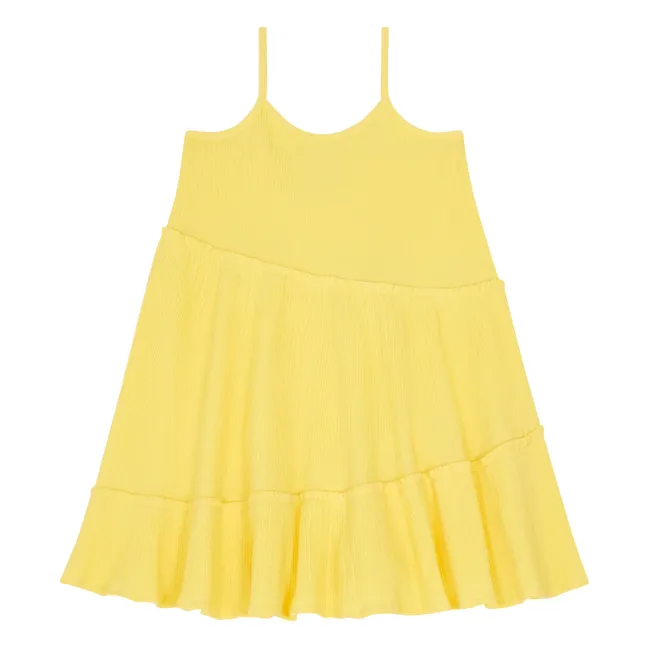 Organic cotton gauze dress | Pale yellow