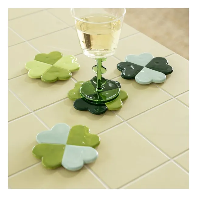 Sous-verres Lucky Clover - Set de 4 | Vert