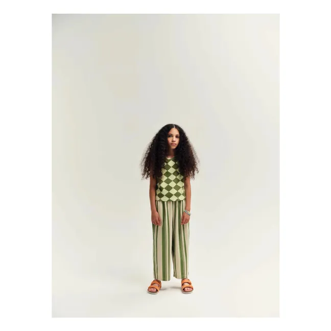 Pantalón a rayas de algodón ecológico | Beige