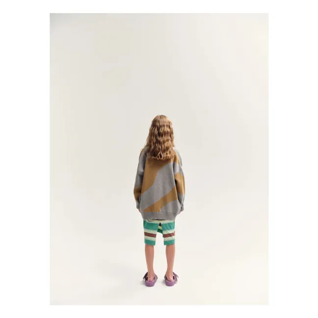 Robe Rayée Coton Bio | Vert d'eau
