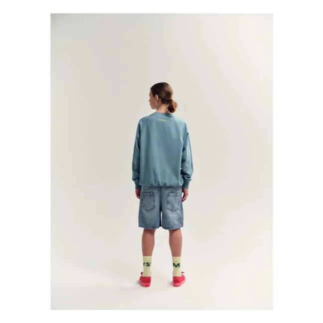 Sudadera raglán de algodón orgánico | Verde azulado