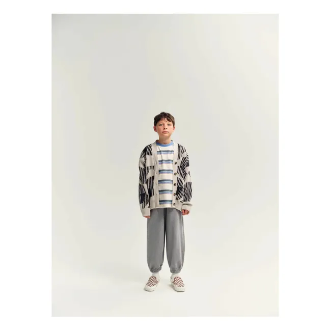 Striped organic cotton T-shirt | Beige