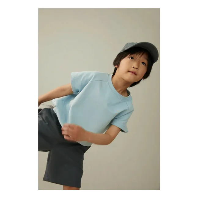 Sweat Manches Courtes Coton Bio | Bleu ciel
