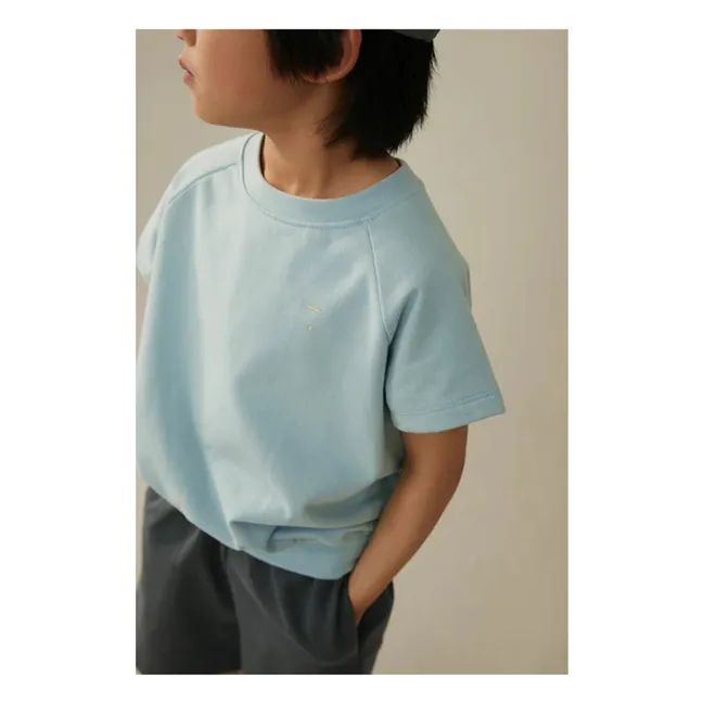 Sweatshirt mit kurzen Ärmeln aus Bio-Baumwolle | Hellblau