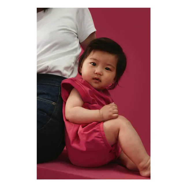 Organic Cotton Playsuit  | Fuchsia