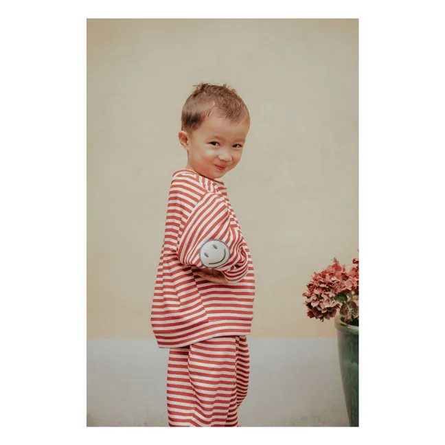 Alvin Stripe Sweat Algodón orgánico | Rojo