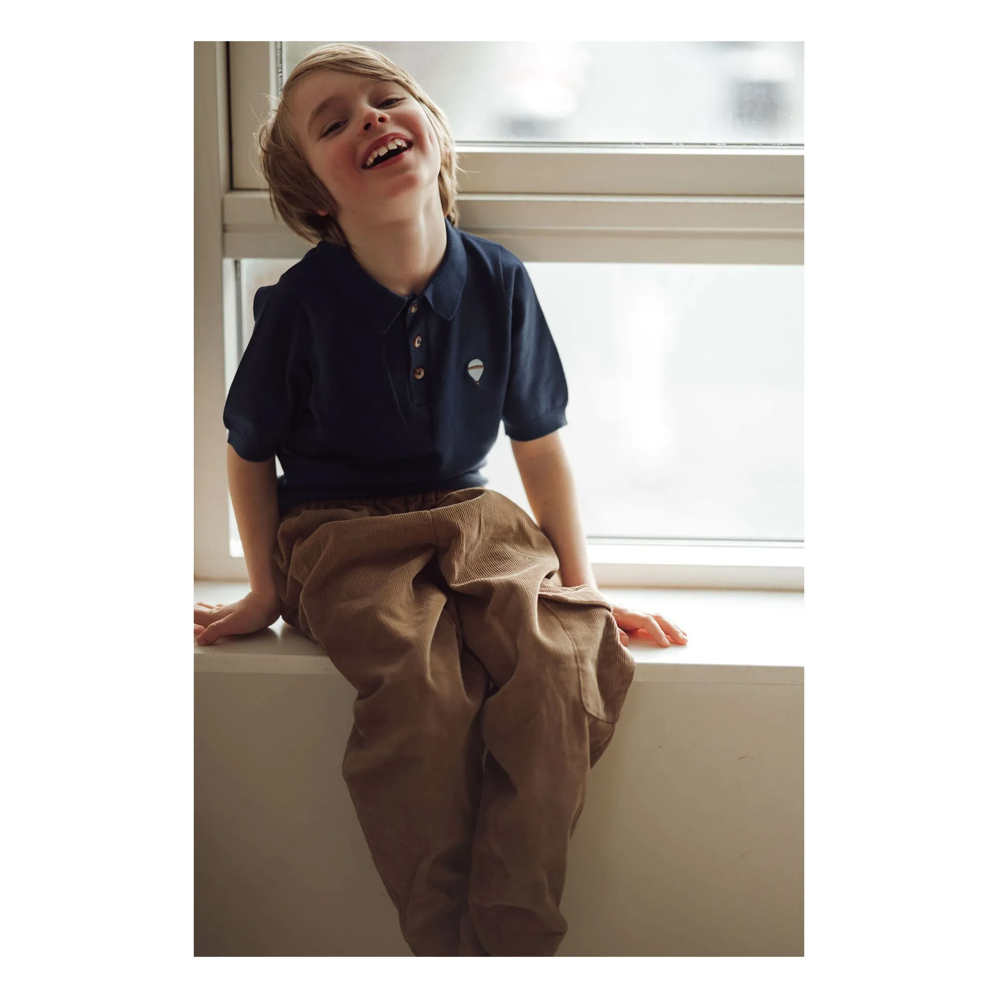 Polo Favo Fibres Recyclées | Bleu marine- Image produit n°1