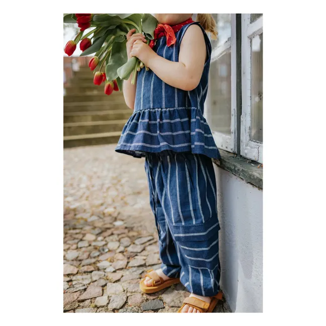 Pantalón cargo de lino Vira | Azul Marino