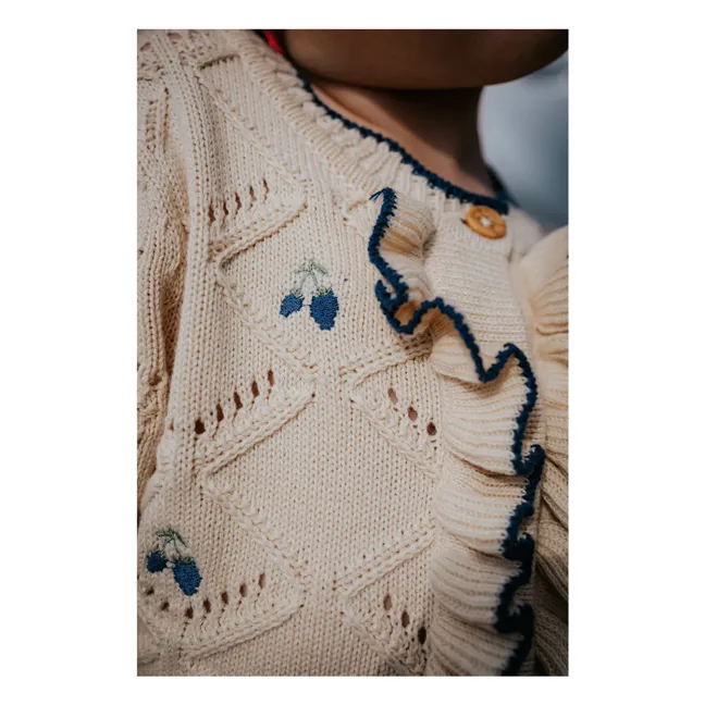 Gilet Volants Mela Coton Bio | Ecru