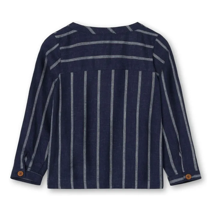 Vira Linen blouse | Navy blue- Product image n°3