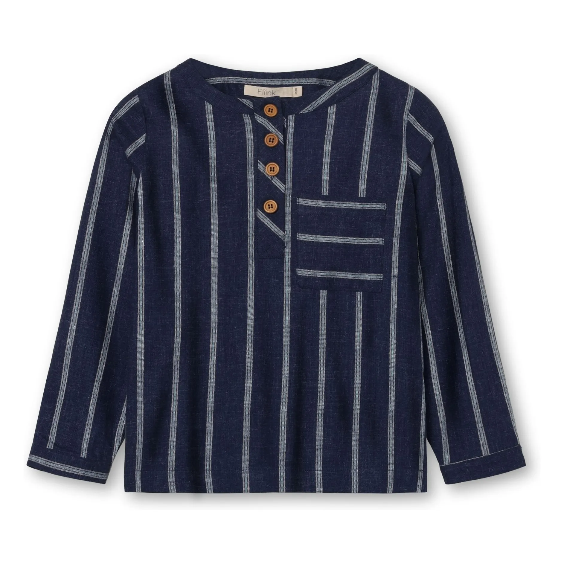 Fliink Navy Blue Vira Linen Blouse