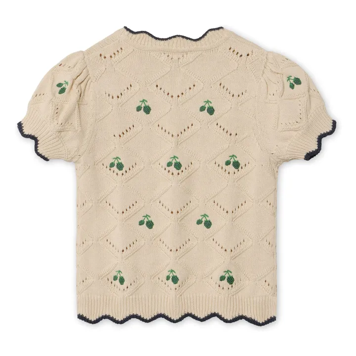 Mela organic cotton mesh T-shirt | Ecru- Product image n°1