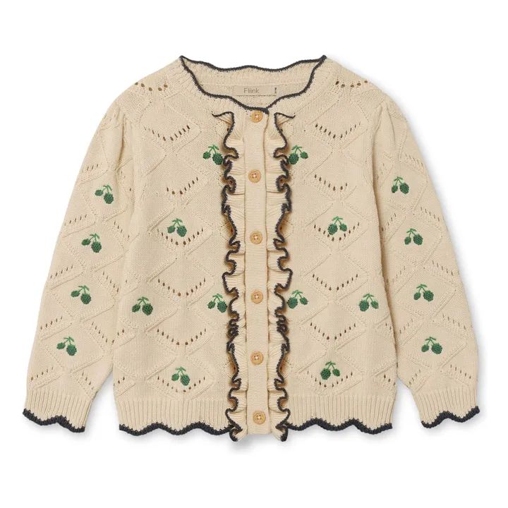 Gilet Volants Mela Coton Bio | Ecru- Image produit n°0