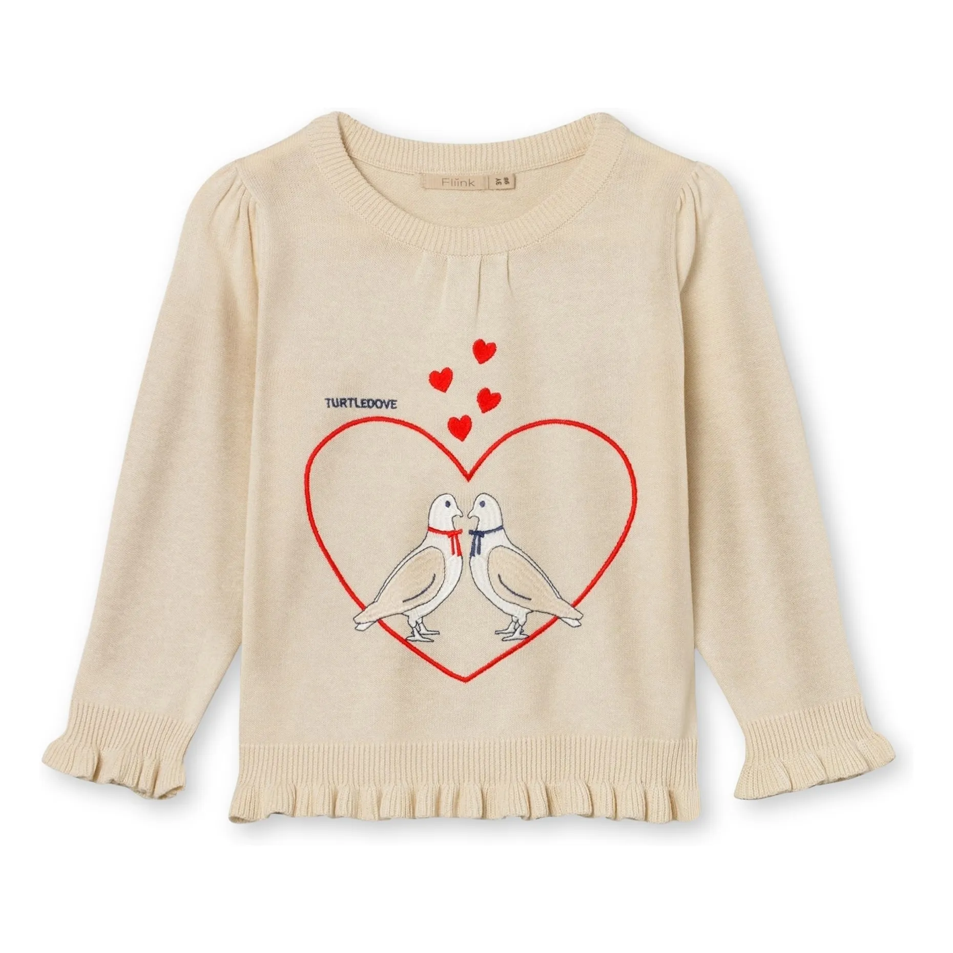 Fliink Ecru Magic Dove Organic Cotton Sweater