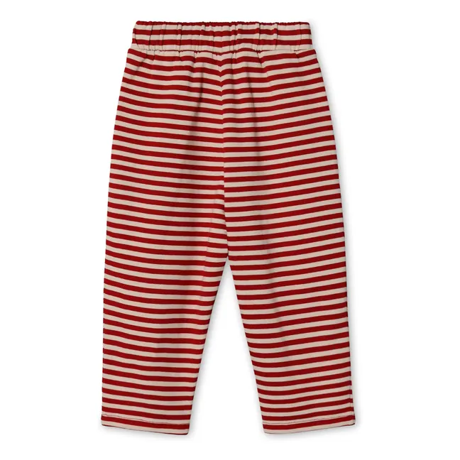 Pantaloni Alvin a righe in cotone biologico | Rosso