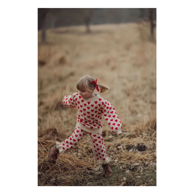 Pantalon Alon Heart Volants Fibres Recyclées | Ecru