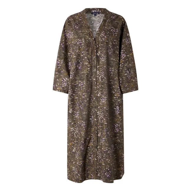 Vestido diario de algodón orgánico | Verde Kaki
