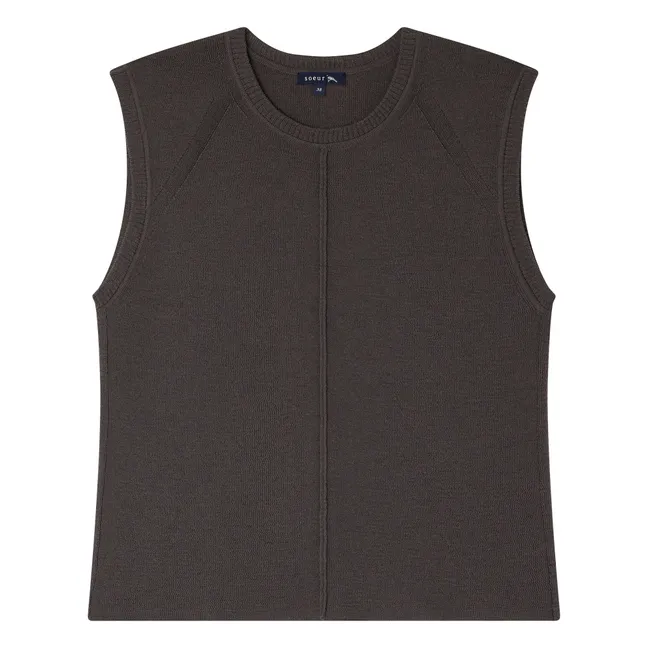 Jersey sin mangas Edouard de algodón ecológico | Gris Antracita