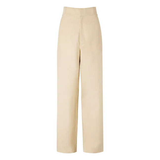 Pantalón Wally de algodón y lino | Crudo