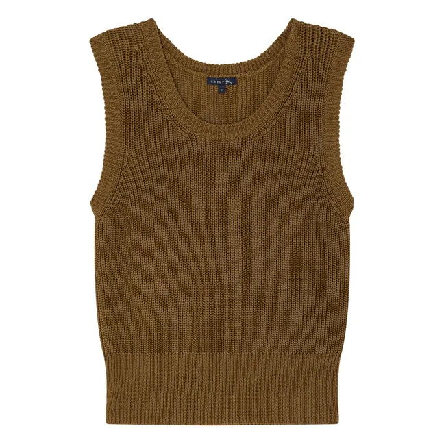 Ärmelloser Pullover Danny aus Bio-Baumwolle | Bronze
